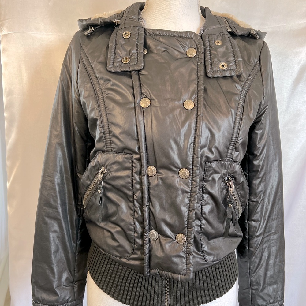 Guess black moto jacket small size